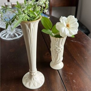 Set of 2 vintage Lenox gold detailed floral vases spring gatsby cottage core
